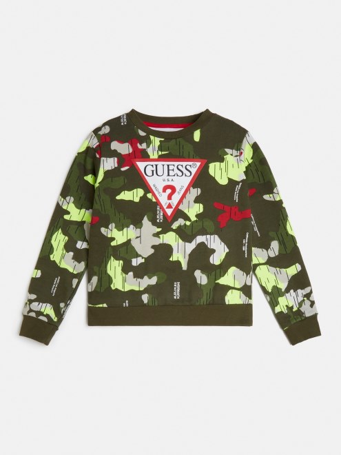 Sudadera Con Estampado Completo Guess Verde Multi Nueva Tendencia