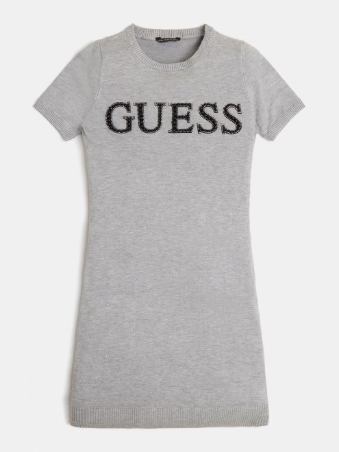 Vestido Gris Con Logo En La Parte Delantera