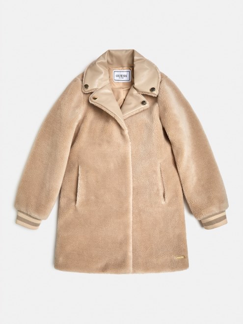 Chaqueta De Piel Sintetica Guess Beige