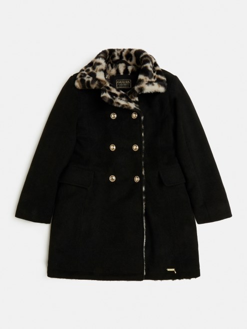 Abrigo De Piel Sintetica Negro Supongo