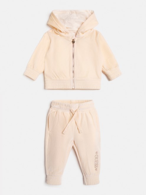 Conjunto De Sudadera Con Capucha Y Pantalón Rosa Claro De Guess