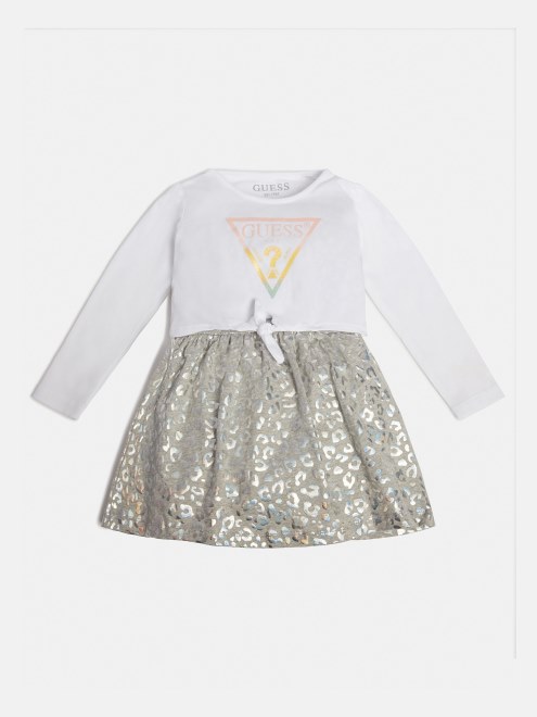 Vestido Con Logo Delantero Guess Blanco