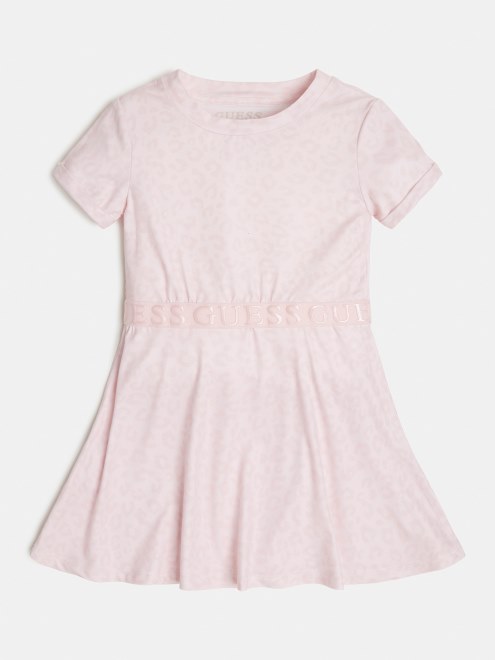 Guess Vestido Rosa Con Estampado Integral