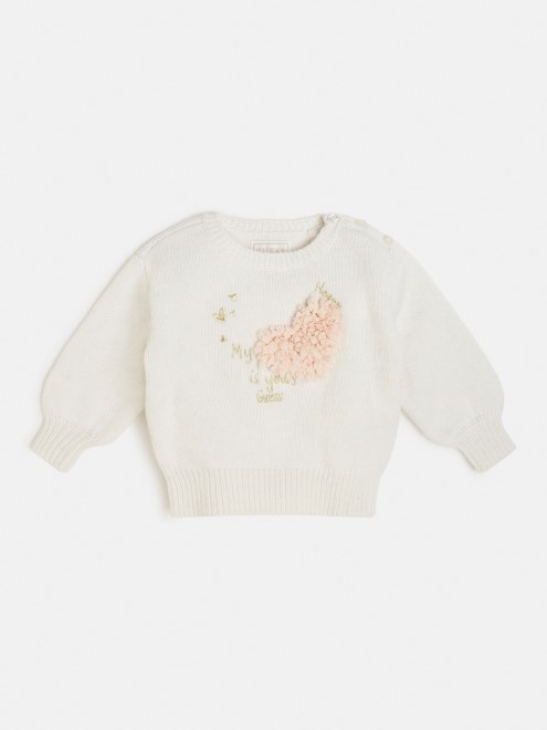 Guess Sweater De Cuello Redondo Blanco