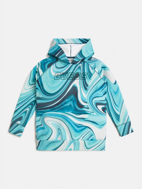 Sudadera Activa Con Capucha Azul Guess