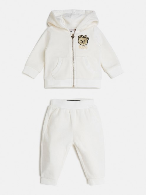 Conjunto De Sudadera Y Pantalón De Chenilla Blanco Guess