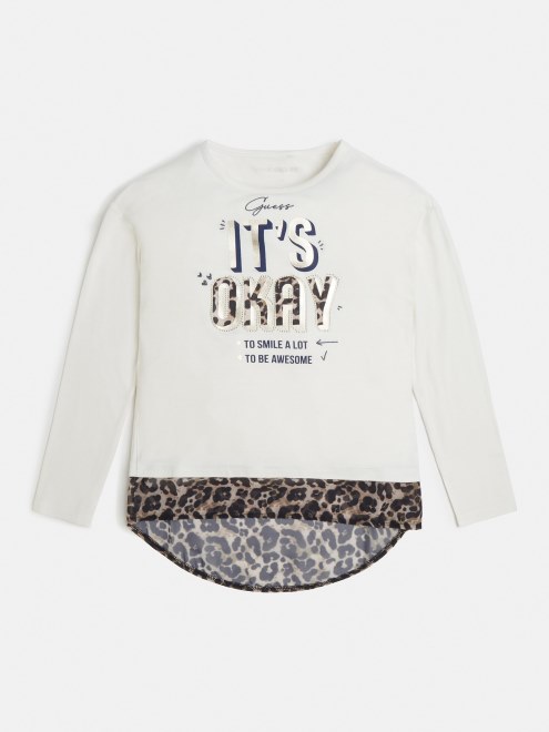 Camiseta Blanca Con Estampado Animalier