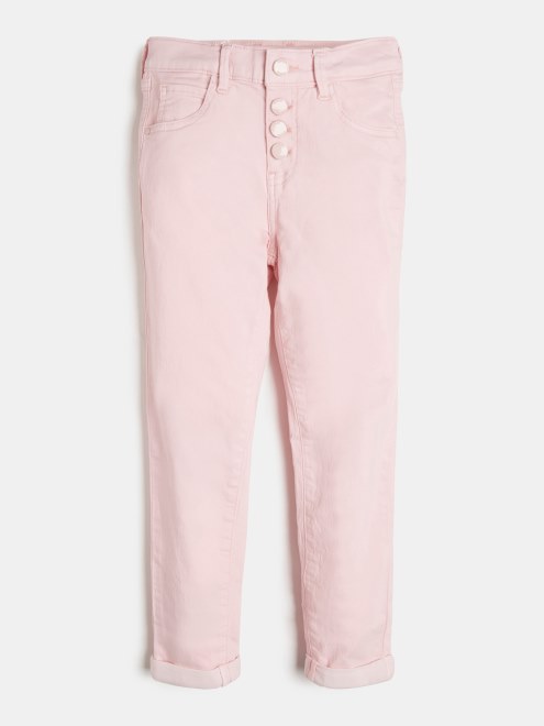 Guess Pantalón Teñido En Prenda Rosa