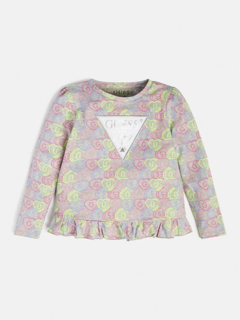 Camiseta Con Estampado Guess All Over Estampado Multicolor