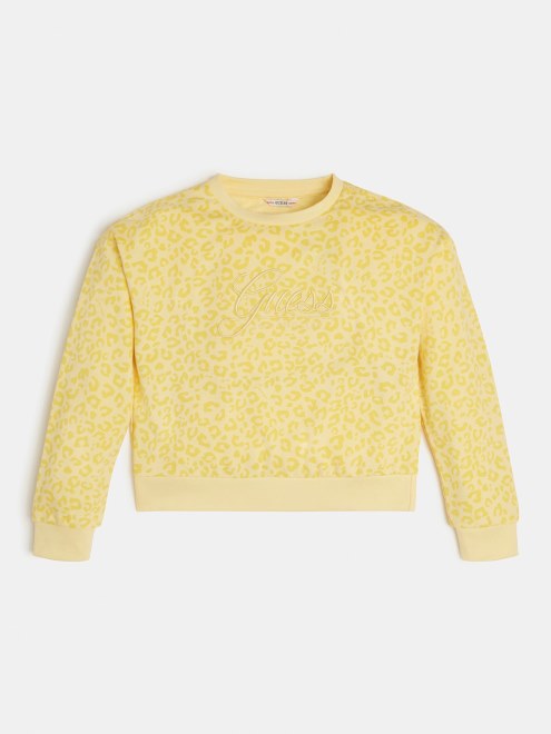 Sudadera Guess Animalier Amarilla
