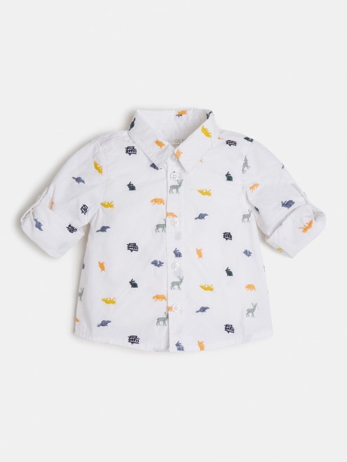 Camisa Bordada Guess Blanco Multi