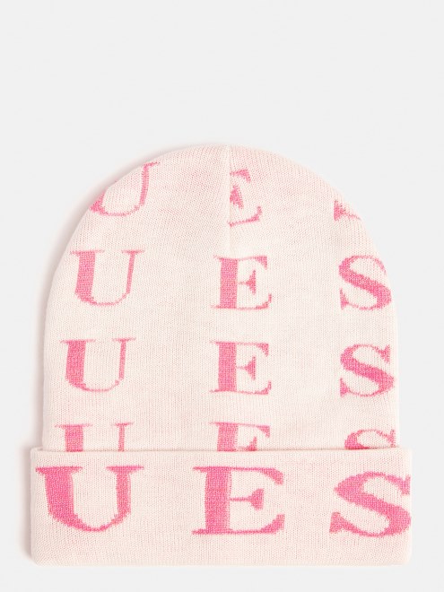 Gorro Rosa Con Logo De Guess