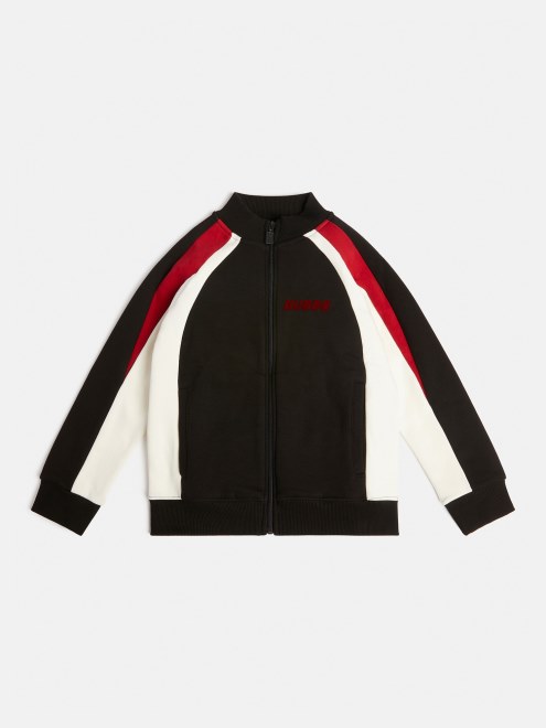 Sudadera Guess Negra Con Cierre De Cremallera