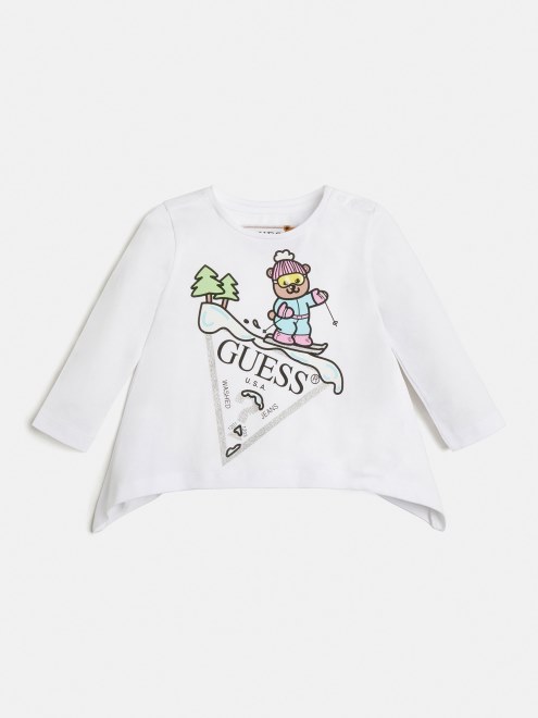 Tendencia De Camiseta Blanca Con Logo Delantero De Guess