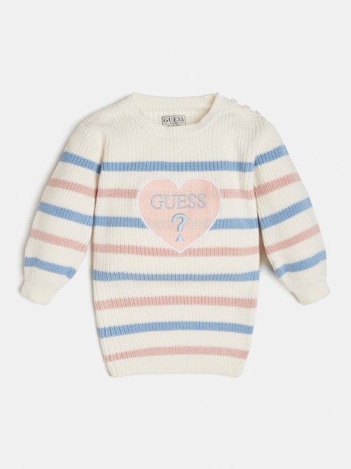 Vestido De Rayas Blancas De Guess