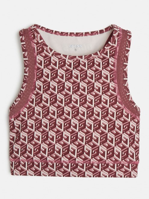 Top Activo Con Logo Delantero Rojo De Guess