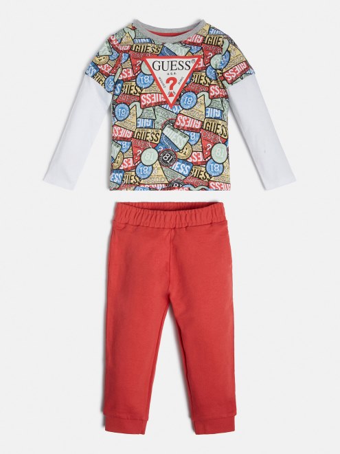 Conjunto De Camiseta Y Pantalón De Triángulo Guess Estampado Multicolor