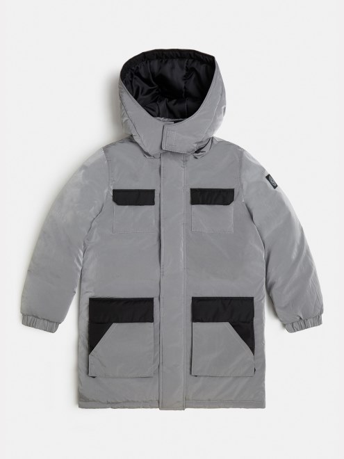 Guess Puffer Iridiscente Plateado