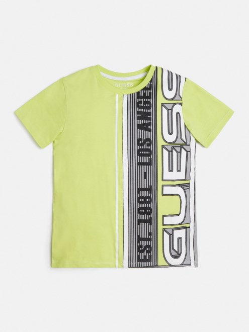 Camiseta Guess Verde Con Logo En La Parte Delantera
