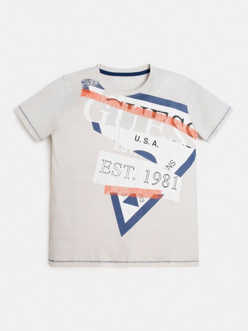 Camiseta Blanca Con El Logo Delantero De Guess De Moda