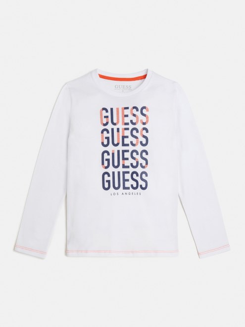 Camiseta Blanca Con El Logotipo De Guess En La Parte Delantera De Moda Nueva