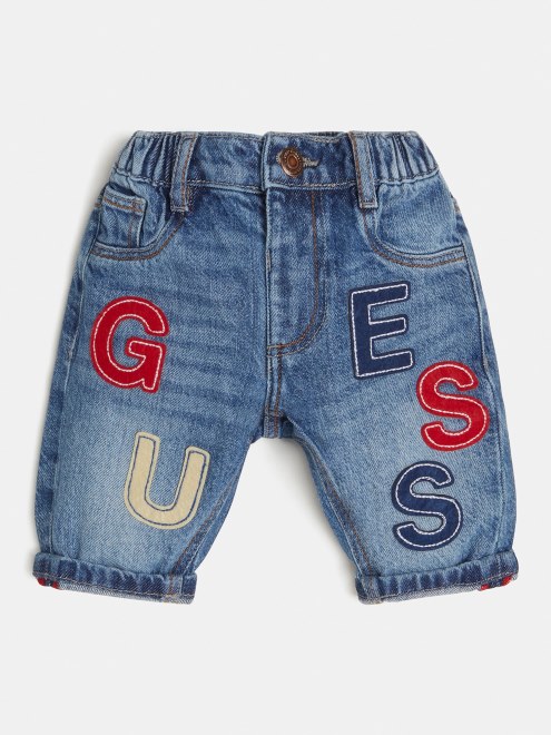 Guess Pantalón De Mezclilla Bordado Azul