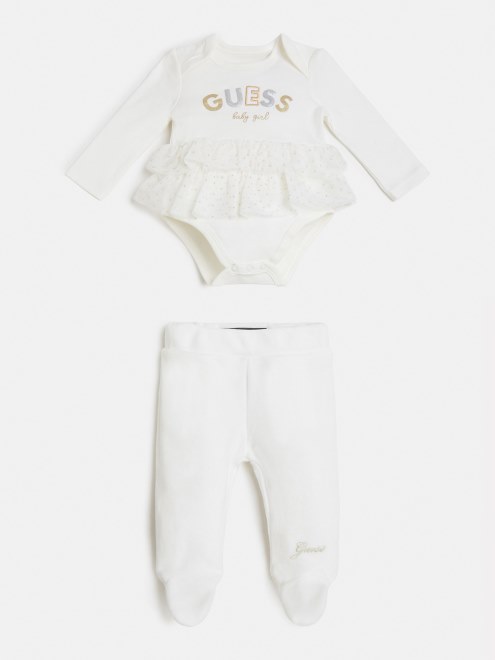 Conjunto De Pantalón Con Logo En El Frente En Blanco Guess