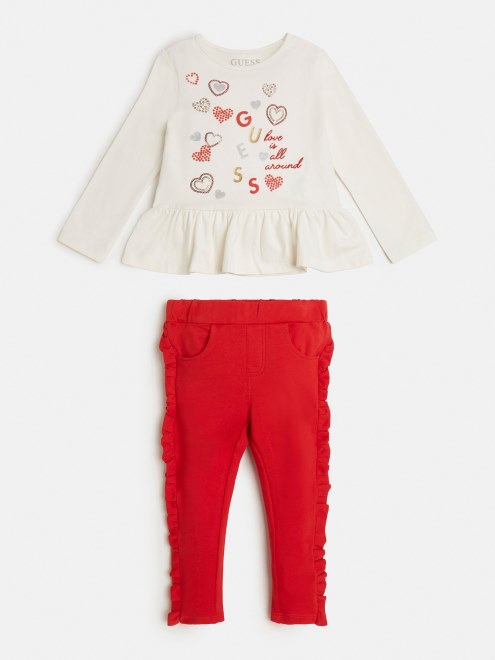 Conjunto Camiseta Y Pantalón Guess Blanco