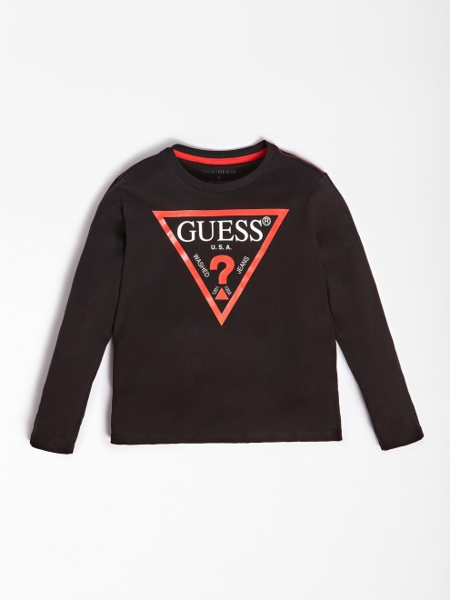 Camiseta Con Logo Triangular Guess Negro