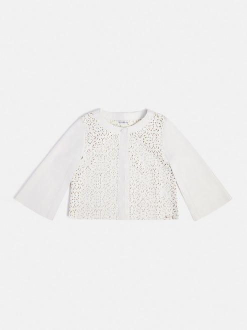 Chaqueta De Cuero De Imitacion Adivinar Blanco