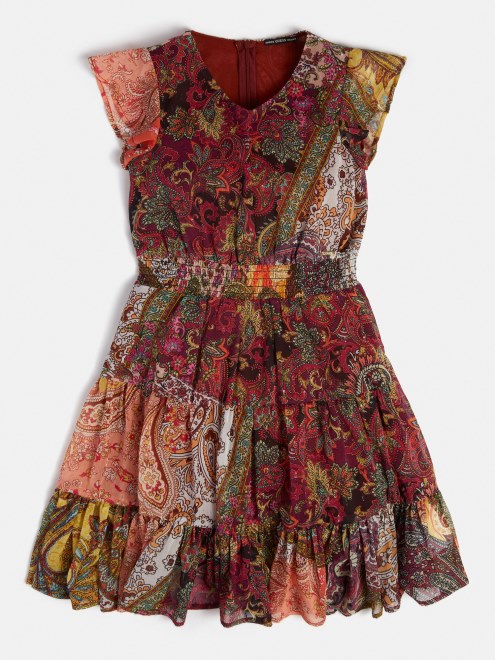 Vestido Rojo Con Estampado De Conjetura