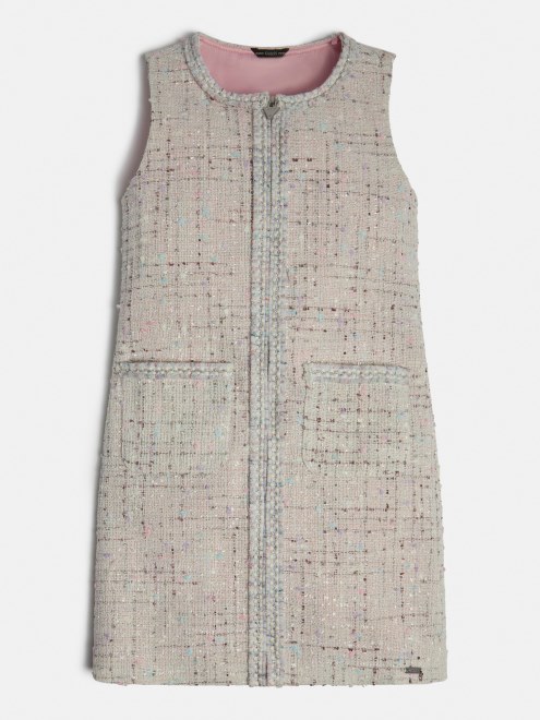 Vestido De Tweed Gris Multi Guess