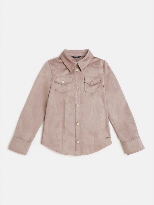 Camisa Guess Beige Imitación Gamuza