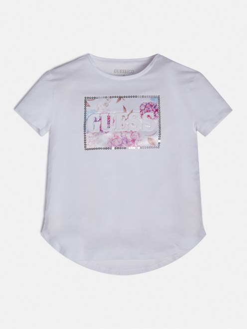 Camiseta Con Logo En La Parte Delantera Blanca Nueva Tendencia