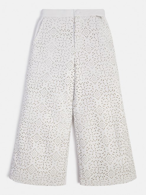Guess Pantalon De Piel Sintetica Blanco