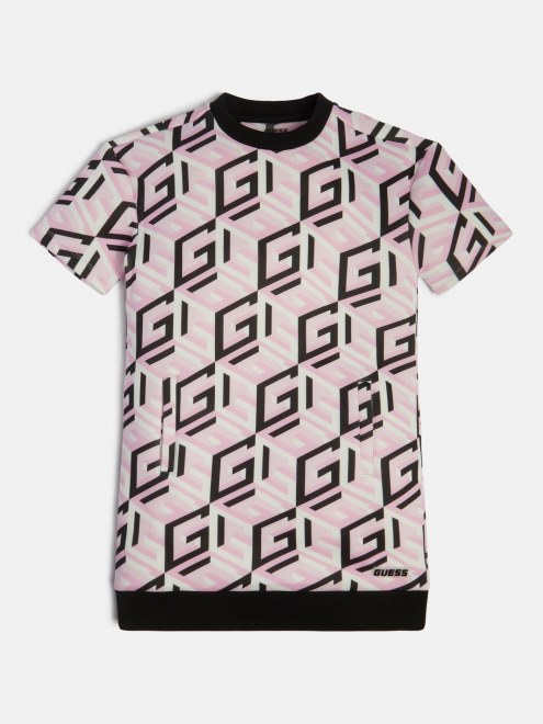 Vestido De Neopreno Con Logo De G Cube En Toda La Prenda Guess Multi Rosa