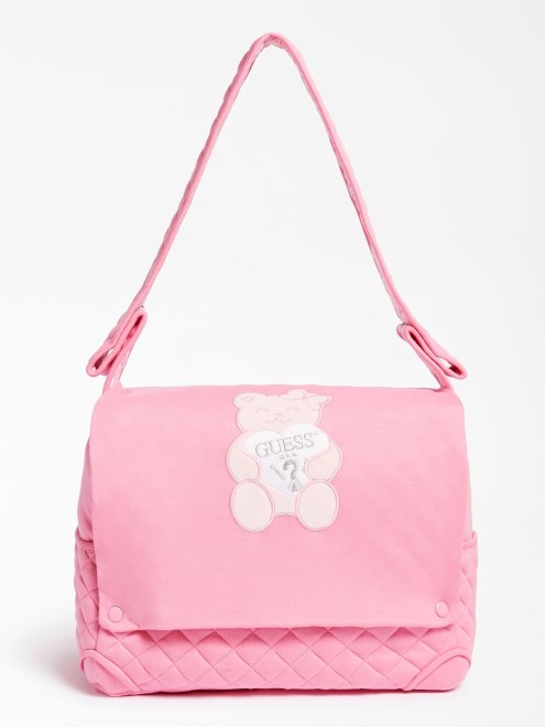 Bolso Cambiador Con Logo Delantero Guess Rosa