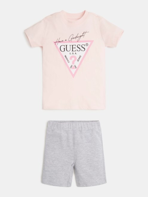 Conjunto Camiseta Y Shorts Guess Rosa