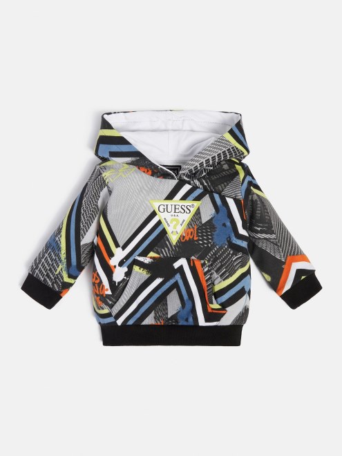 Sudadera Con Estampado Completo Guess Gris Multi