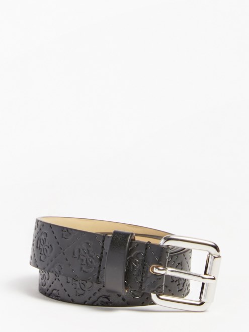 Cinturón Negro Con Estampado De Logo 4g Por Toda La Prenda