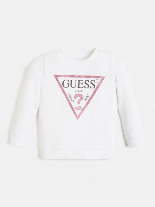 Sudadera Con Logo Triangular Guess Blanco Nueva Tendencia