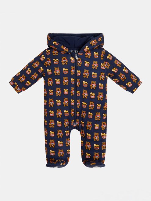 Guess Acolchados Por Todo El Logo Overol Azul Multi