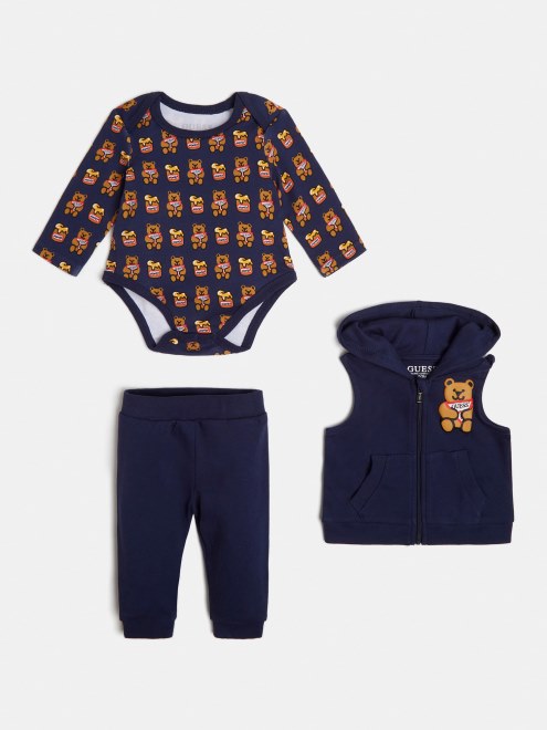 Logo Frontal Chaleco Cuerpo Y Pantalón Adivinar Azul Oscuro