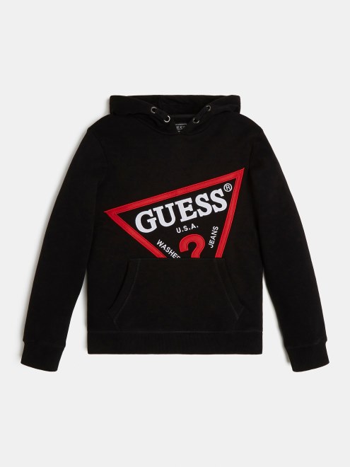 Sudadera Con Logo Delantero Negra Guess Nueva Tendencia