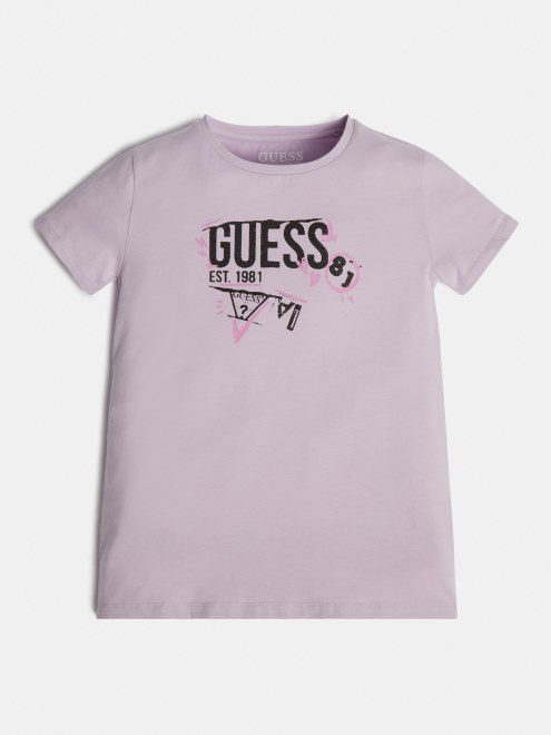 Camiseta Guess Logo Delantero Lila