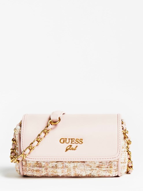 Bolso Bandolera Danila Tweed Rosa Guess