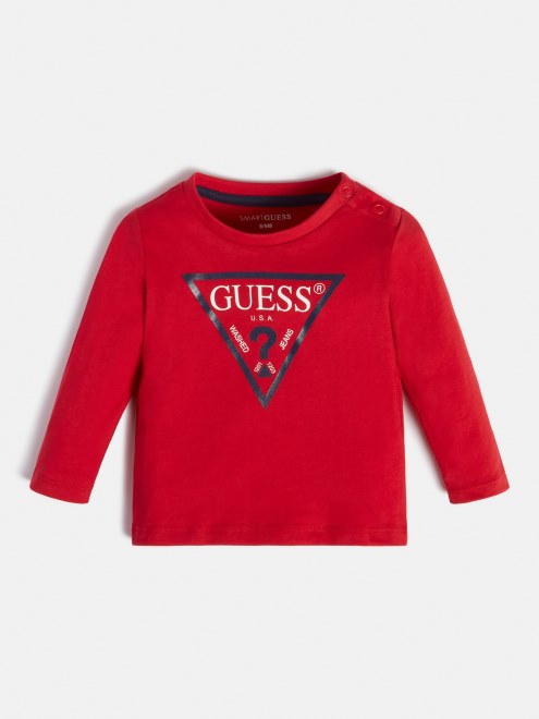 Camiseta Con Mangas Con Logo De Triangulo Guess Rojo