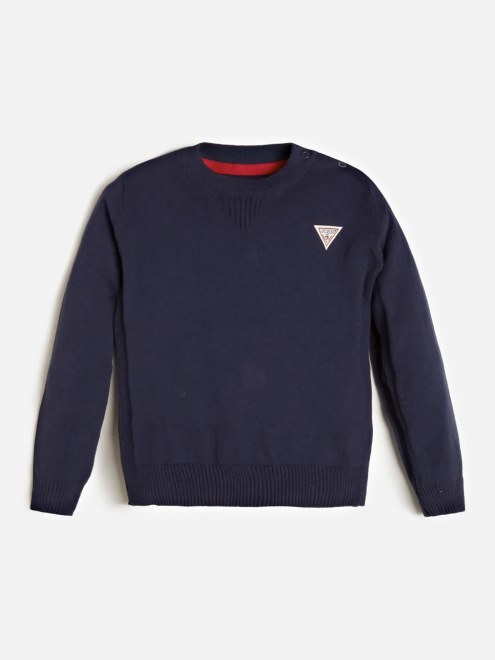 Camiseta Con Etiqueta Del Logo Adivinar Azul Oscuro