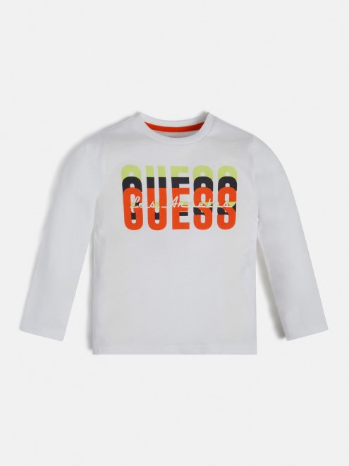 Camiseta Con Logo Delantero Guess Blanco Nueva Tendencia