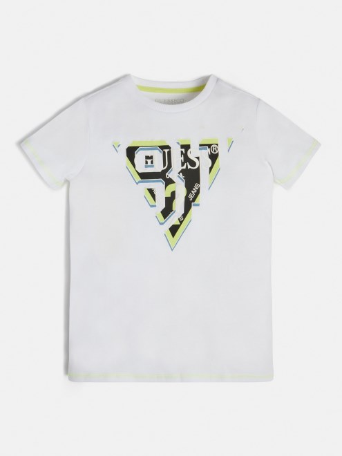 Camiseta Con Logo Triangular En La Parte Delantera Guess Blanco